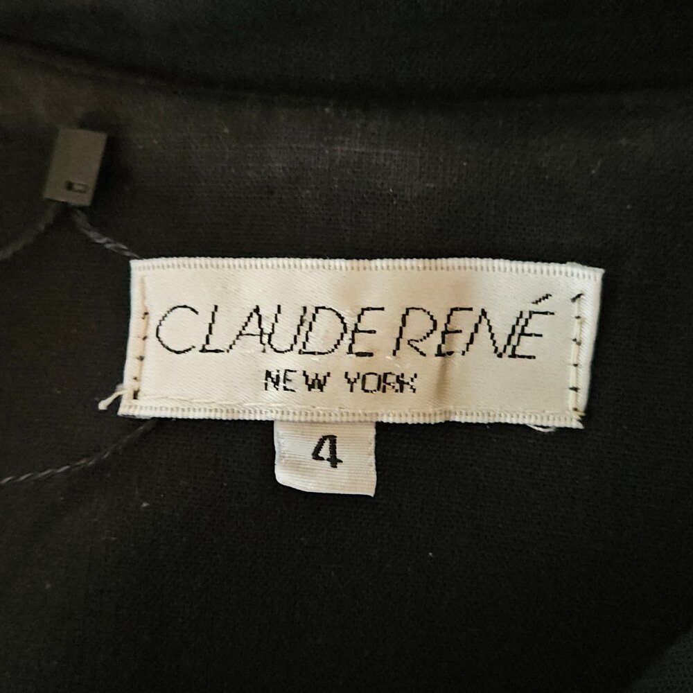 Vintage Claude Rene Black Linen Button Maxi Dress S- 4 - Picture 8 of 8